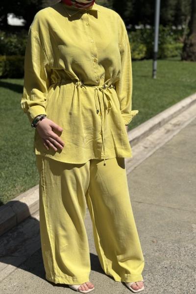 Kupra İkili Tesettür Takım Sarı