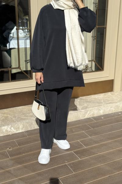 İkili Modal Tesettür Takım Siyah