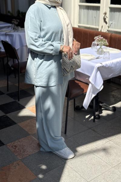 Kupra İkili Tesettür Takım Açık Mavi