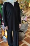 Basic Fermuarlı İkili Tesettür Takım Siyah