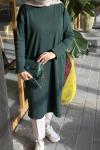 Basic Uzun Tesettür Tunik Zümrüt