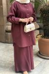Rahat Kesim Doğal Kumaş İkili Takım Bordo