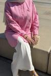 Keten Tesettür Gömlek Pembe