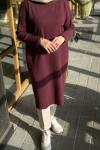 Basic Uzun Tesettür Tunik Bordo