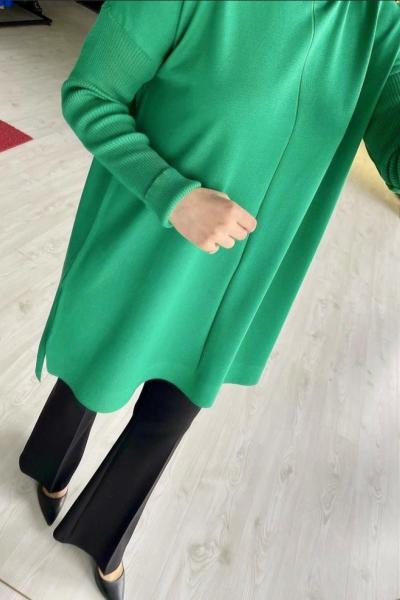 Merserize Tesettür Tunik Yeşil